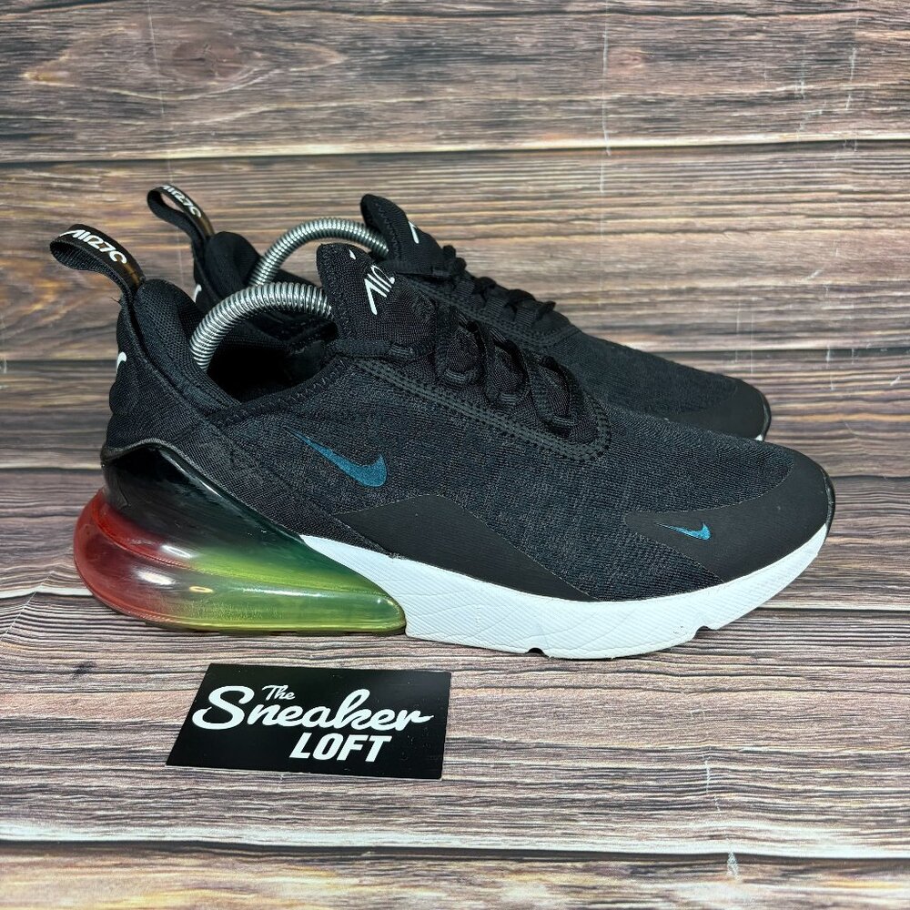 Nike Air Max 270 SE Rainbow Heel Men's Black‎ Athletic Shoes Size 10